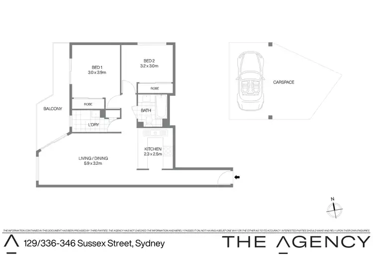 Floorplan of Homely apartment listing, 129/336-346 Sussex Street, Sydney NSW 2000