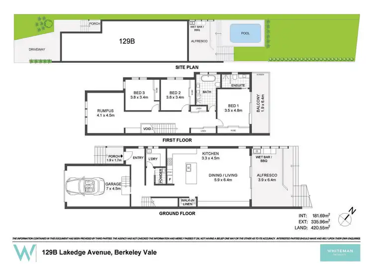 Floorplan of Homely semi-detached listing, 129B Lakedge Avenue, Berkeley Vale NSW 2261