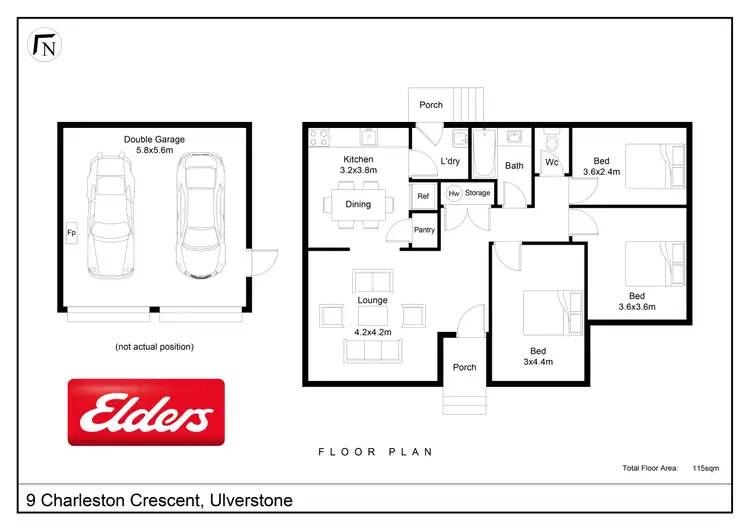 Floorplan of Homely house listing, 9 Charleston Crescent, Ulverstone TAS 7315