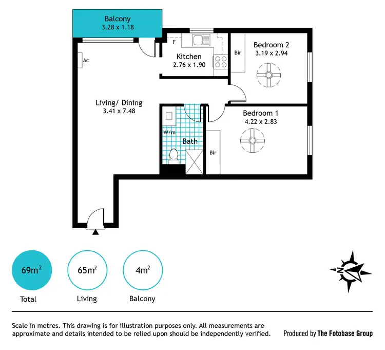 Floorplan of Homely unit listing, 14/12 Gordon Street, Glenelg SA 5045