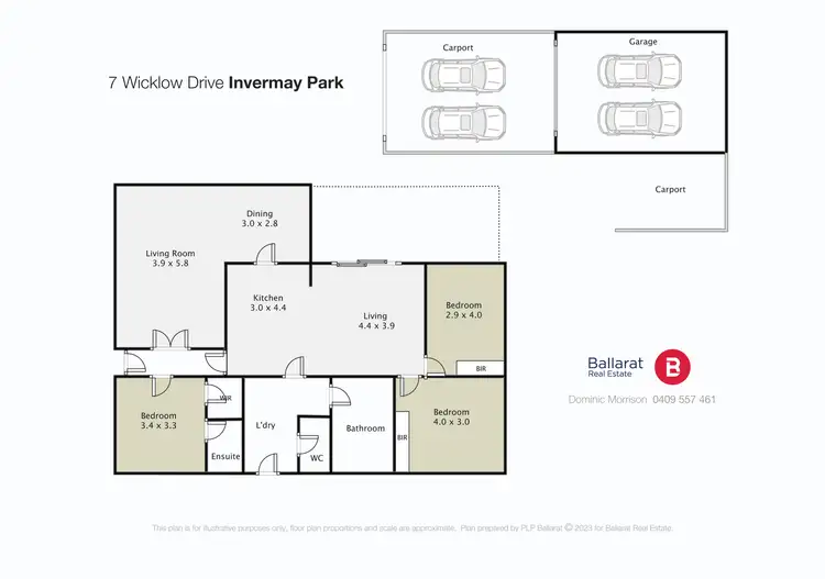 Floorplan of Homely house listing, 7 Wicklow Drive, Invermay Park VIC 3350
