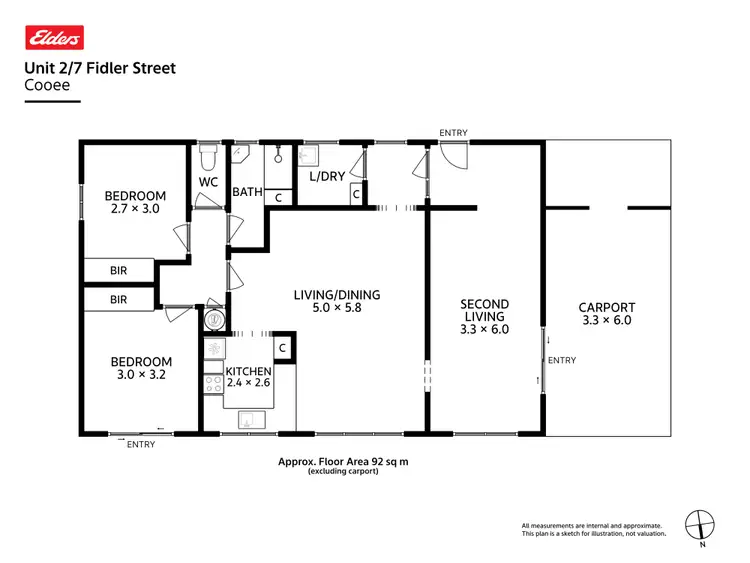 Floorplan of Homely unit listing, 2/7 Fidler Street, Cooee TAS 7320