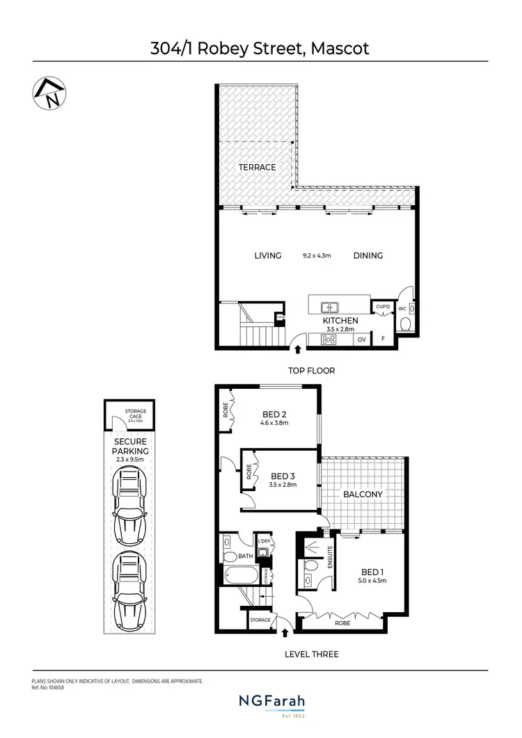 Floorplan of Homely apartment listing, 304/1 Robey Street, Mascot NSW 2020