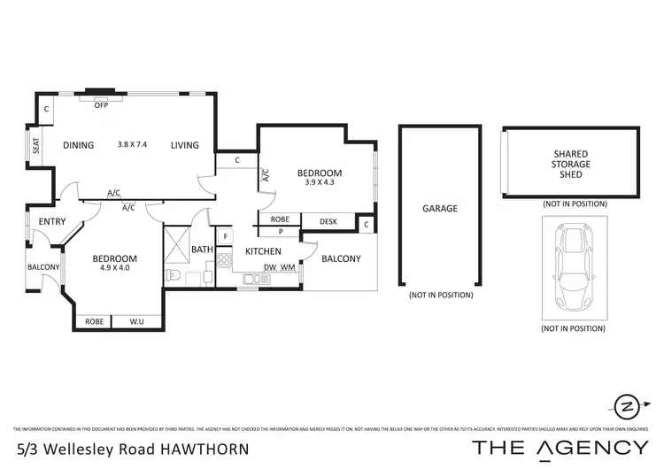 Floorplan of Homely apartment listing, 5/3 Wellesley Road, Hawthorn VIC 3122
