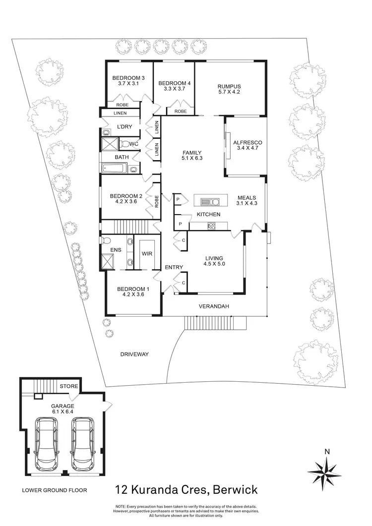 Floorplan of Homely house listing, 12 Kuranda Crescent, Berwick VIC 3806