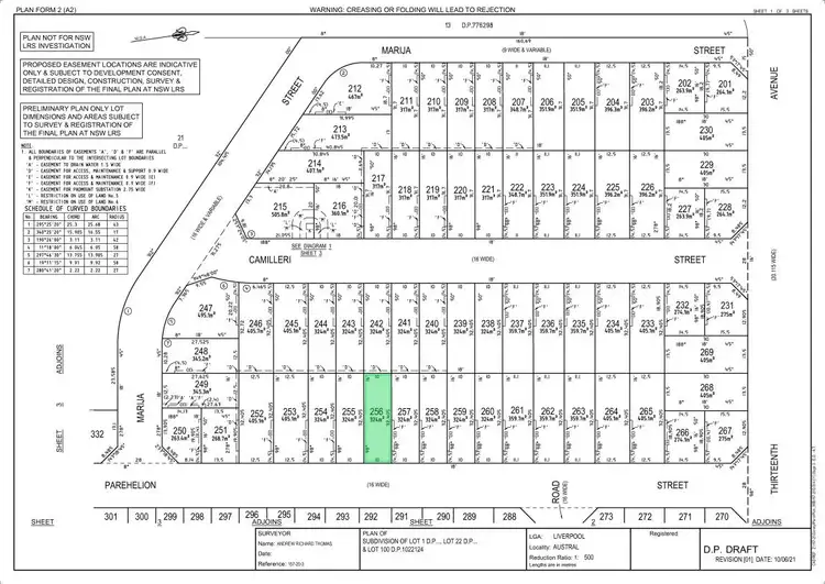 Floorplan of Homely land listing, LOT 256, 284-310 Thirteenth Avenue, Austral NSW 2179