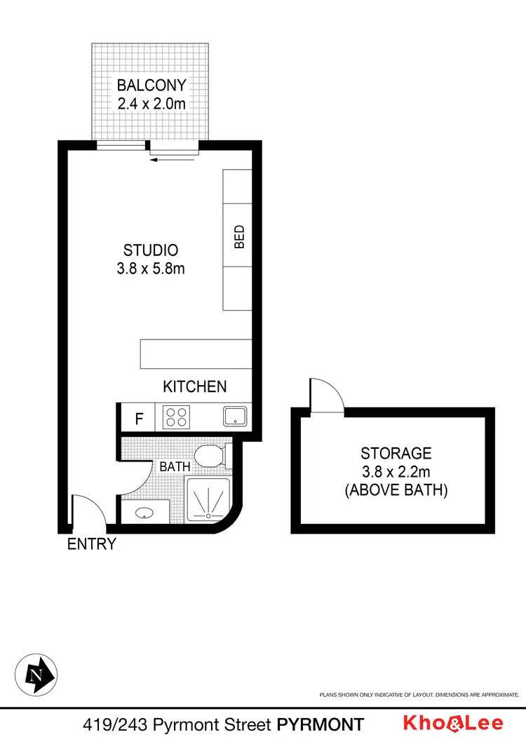Floorplan of Homely apartment listing, 419/243 Pyrmont Street, Pyrmont NSW 2009
