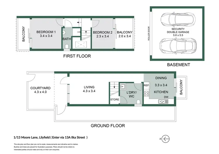 Floorplan of Homely townhouse listing, 1/13 Moore Lane, Lilyfield NSW 2040
