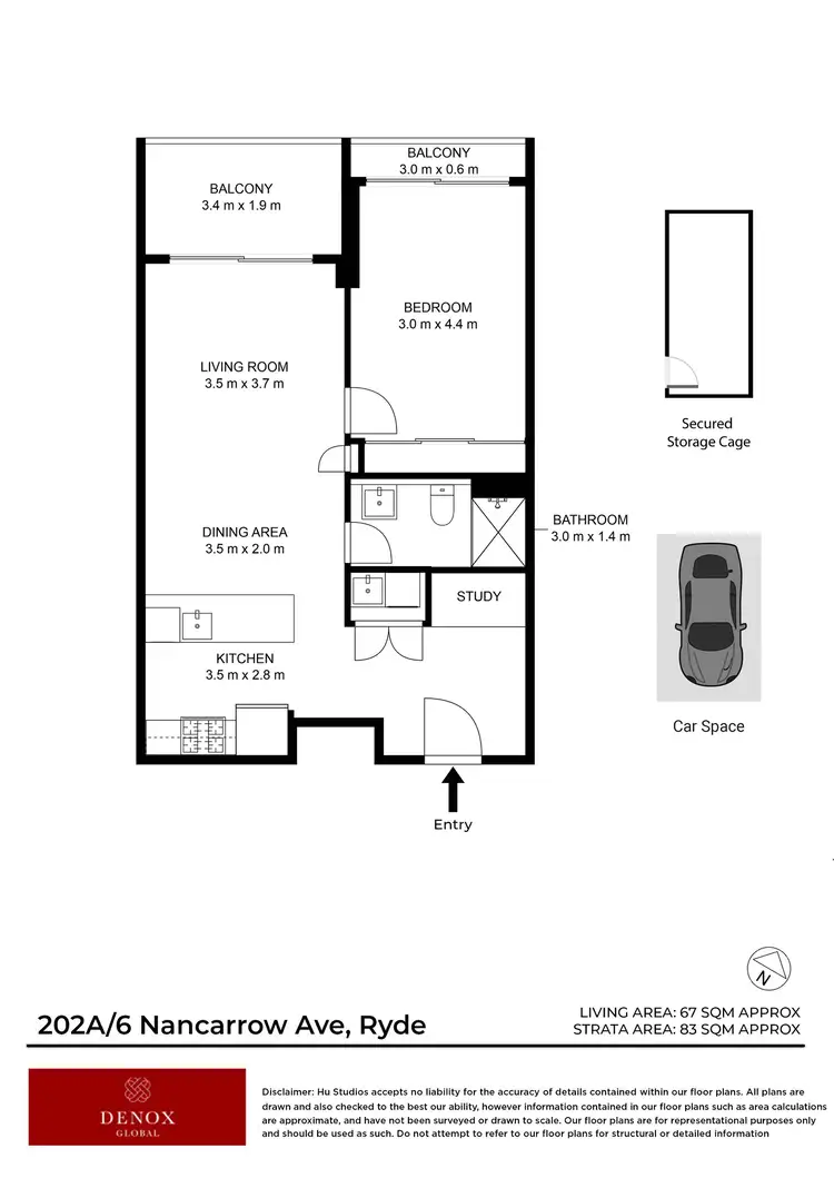 Floorplan of Homely apartment listing, 202A/6 Nancarrow Avenue, Ryde NSW 2112