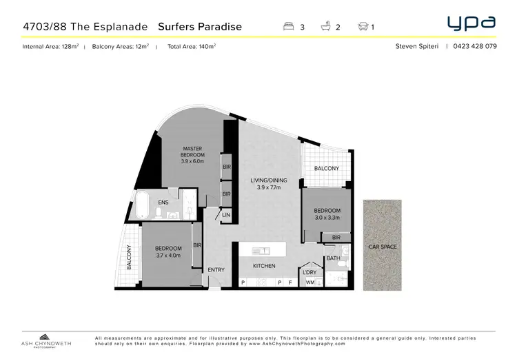 Floorplan of Homely apartment listing, 4703/88 The Esplanade, Surfers Paradise QLD 4217