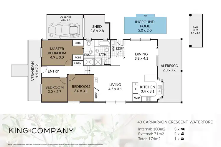 Floorplan of Homely house listing, 43 Carnarvon Crescent, Waterford QLD 4133