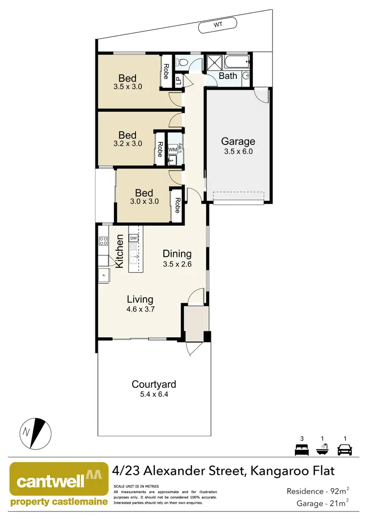 Floorplan of Homely townhouse listing, 4/23 Alexander Street, Kangaroo Flat VIC 3555