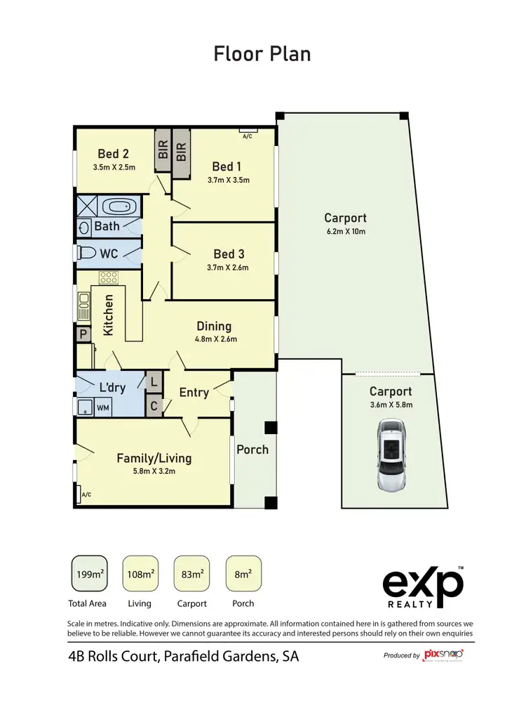 Floorplan of Homely house listing, 4B Rolls Court, Parafield Gardens SA 5107