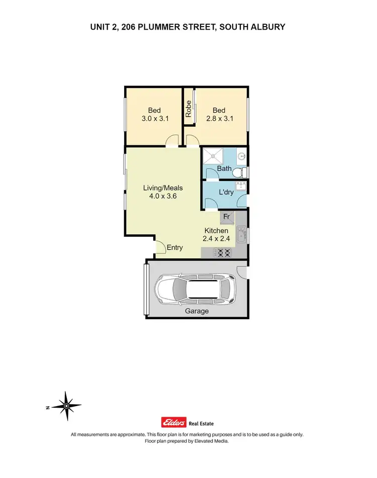 Floorplan of Homely unit listing, 2/206 Plummer Street, South Albury NSW 2640