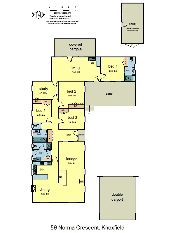 Floorplan of Homely house listing, 59 Norma Crescent, Knoxfield VIC 3180