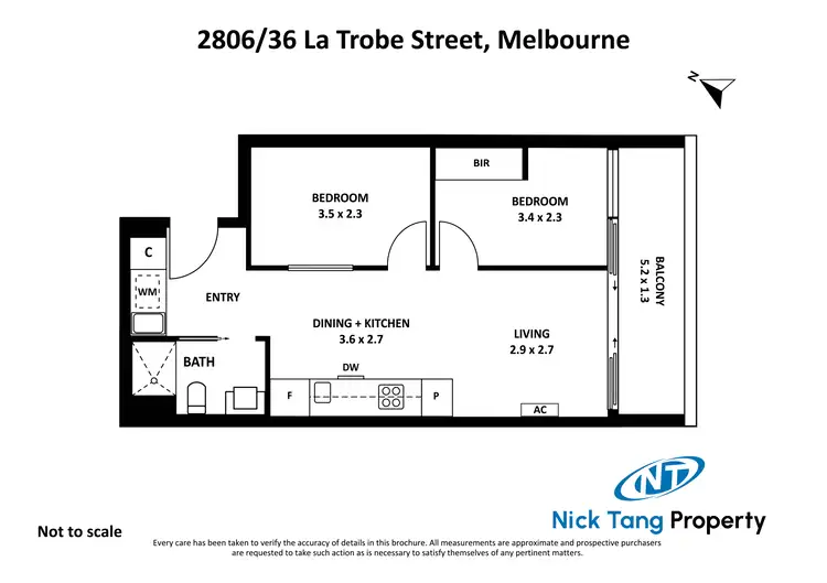 Floorplan of Homely apartment listing, 2806/36 La Trobe Street, Melbourne VIC 3000