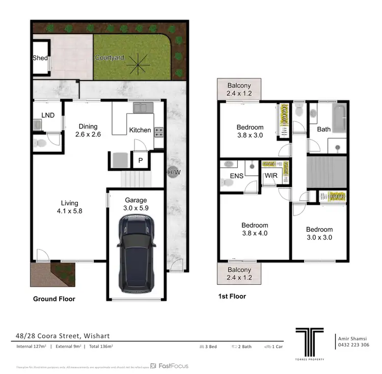 Floorplan of Homely townhouse listing, 48/28 Coora Street, Wishart QLD 4122