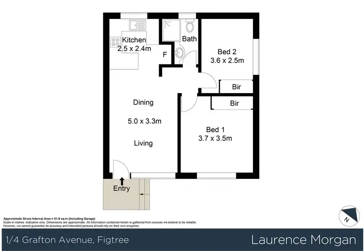Floorplan of Homely unit listing, 1/4 Grafton Avenue, Figtree NSW 2525