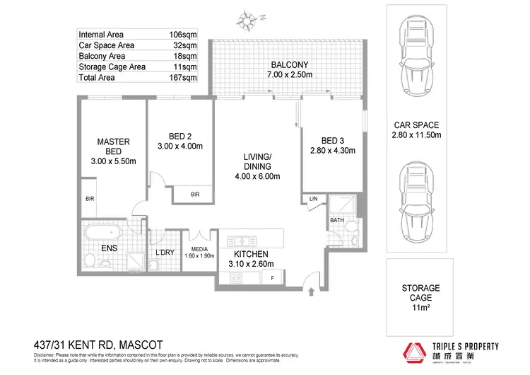 Floorplan of Homely apartment listing, 437/31 Kent Road, Mascot NSW 2020