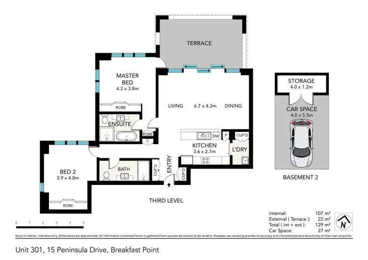 Floorplan of Homely apartment listing, 301/15-17 Peninsula Drive, Breakfast Point NSW 2137