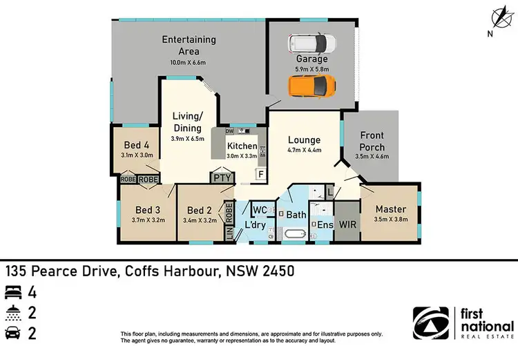 Floorplan of Homely house listing, 135 Pearce Drive, Coffs Harbour NSW 2450