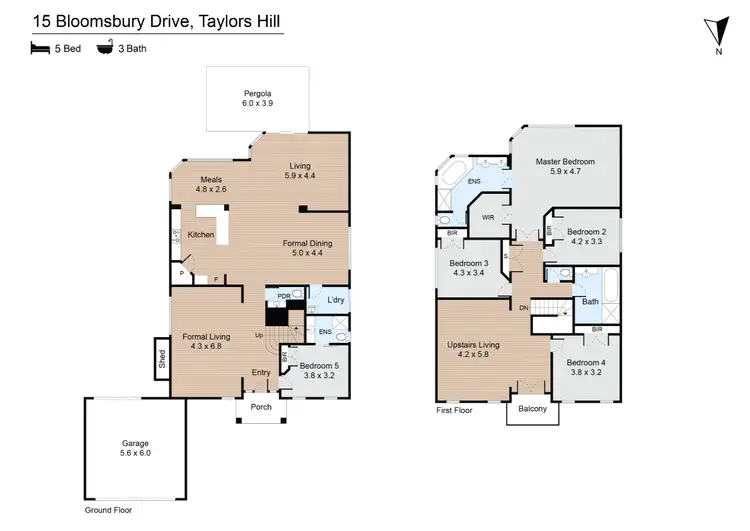 Floorplan of Homely house listing, 15 Bloomsbury Drive, Taylors Hill VIC 3037