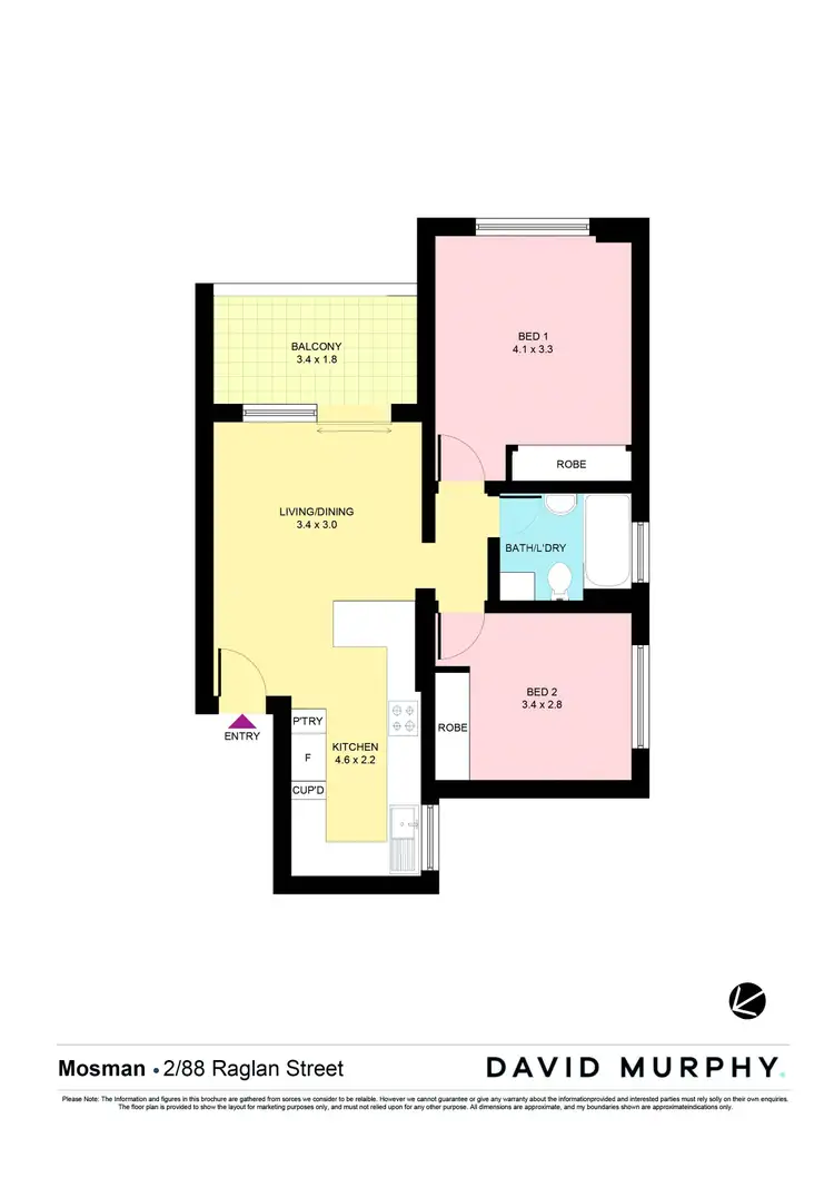 Floorplan of Homely apartment listing, 2/88 Raglan Street, Mosman NSW 2088
