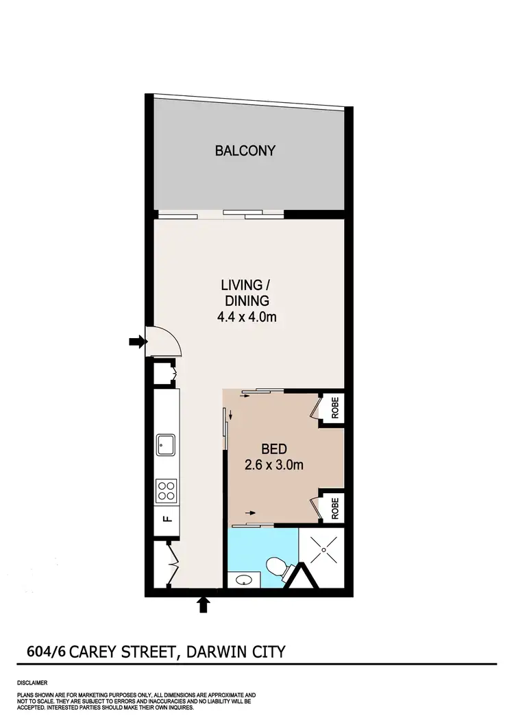 Floorplan of Homely unit listing, 604/6 Carey Street, Darwin City NT 800