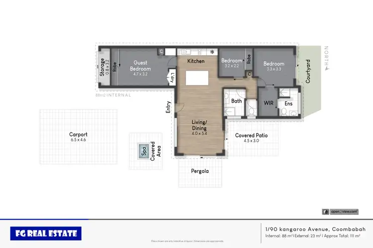 Floorplan of Homely semi-detached listing, 1/90 Kangaroo Avenue, Coombabah QLD 4216