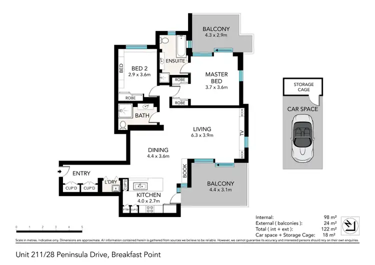Floorplan of Homely apartment listing, 211/28 Peninsula Drive, Breakfast Point NSW 2137