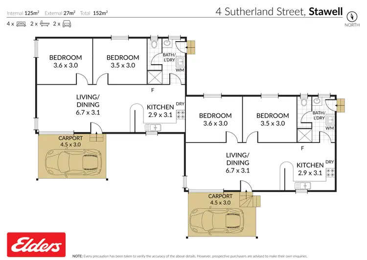 Floorplan of Homely unit listing, 1 & 2/4 Sutherland Street, Stawell VIC 3380