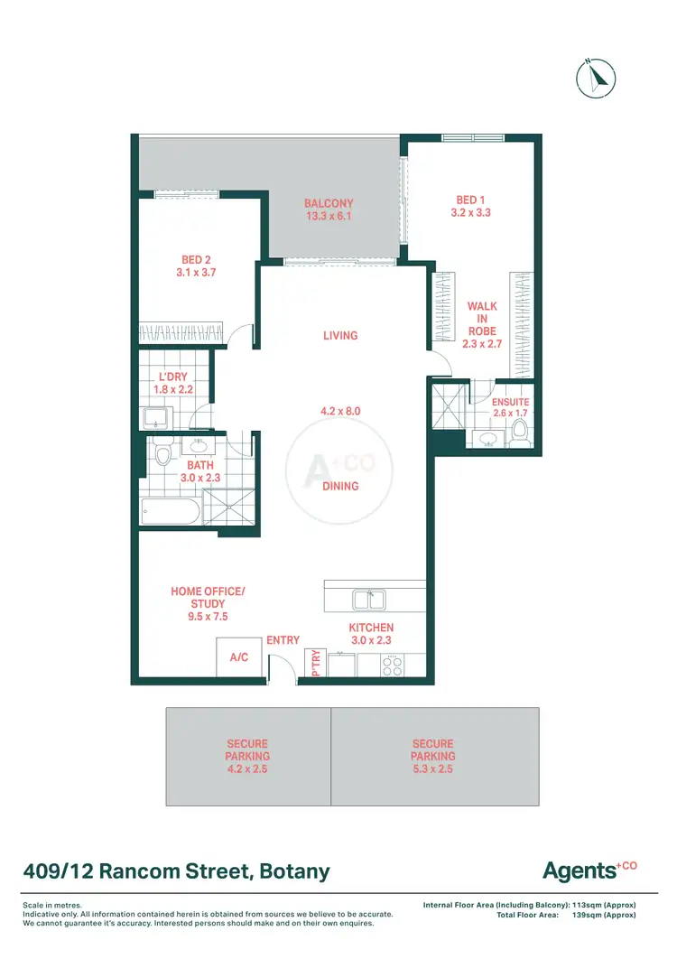 Floorplan of Homely apartment listing, 409/12 Rancom Street, Botany NSW 2019