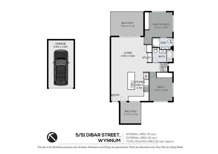 Floorplan of Homely unit listing, 5/51 Dibar Street, Wynnum QLD 4178