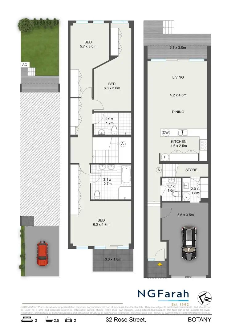 Floorplan of Homely terrace listing, 32 Rose Street, Botany NSW 2019