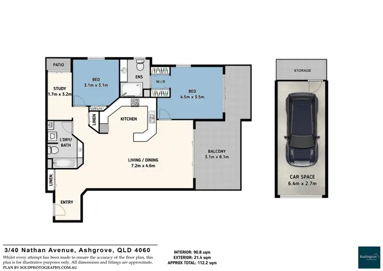 Floorplan of Homely apartment listing, 3/40 Nathan Avenue, Ashgrove QLD 4060