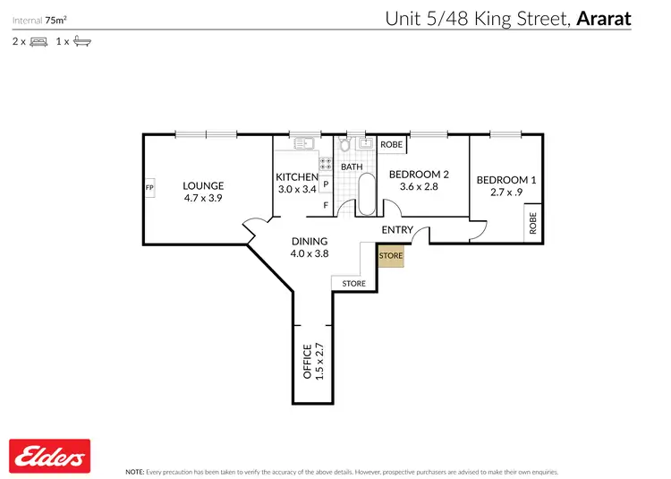 Floorplan of Homely unit listing, 5/48 King Street, Ararat VIC 3377