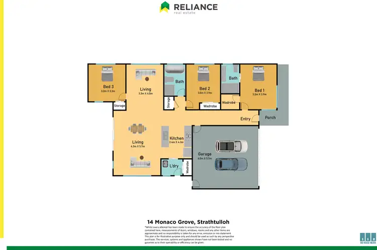 Floorplan of Homely house listing, 14 Monaco Grove, Strathtulloh VIC 3338