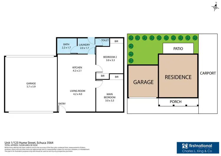 Floorplan of Homely unit listing, 1/123 Hume Street, Echuca VIC 3564