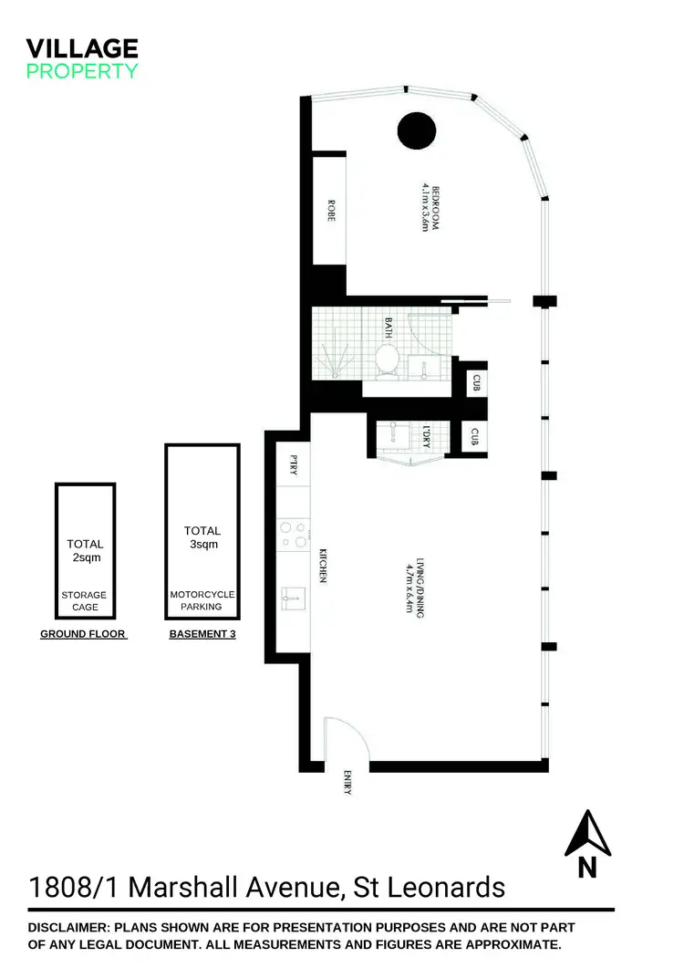 Floorplan of Homely apartment listing, 1808/1 Marshall Avenue, St Leonards NSW 2065