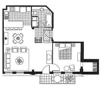 Floorplan of Homely apartment listing, 310/406 Latrobe Street, Melbourne VIC 3000
