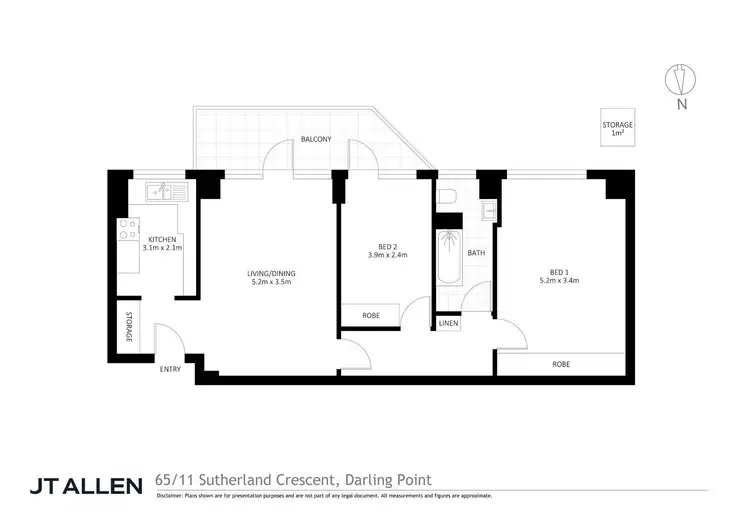Floorplan of Homely apartment listing, 65/11 Sutherland Crescent, Darling Point NSW 2027