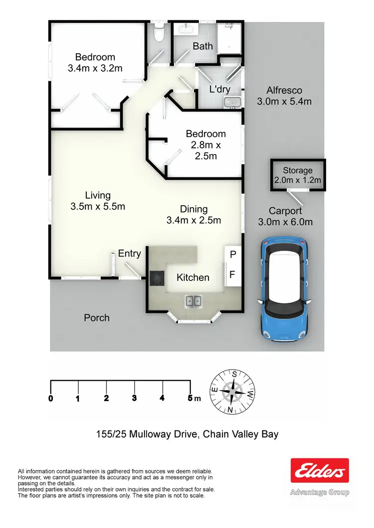 Floorplan of Homely villa listing, 155/25 Mulloway Drive, Chain Valley Bay NSW 2259