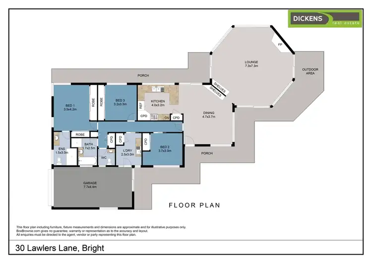 Floorplan of Homely rural property listing, 30 Lawlers Lane, Bright VIC 3741