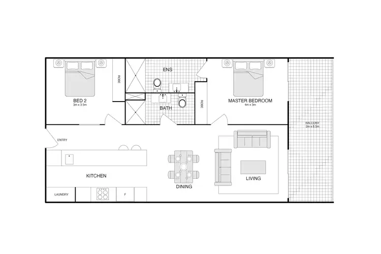 Floorplan of Homely apartment listing, 102/45 West Row, City ACT 2601