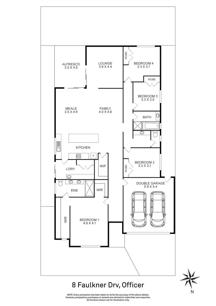 Floorplan of Homely house listing, 8 Faulkner Drive, Officer VIC 3809