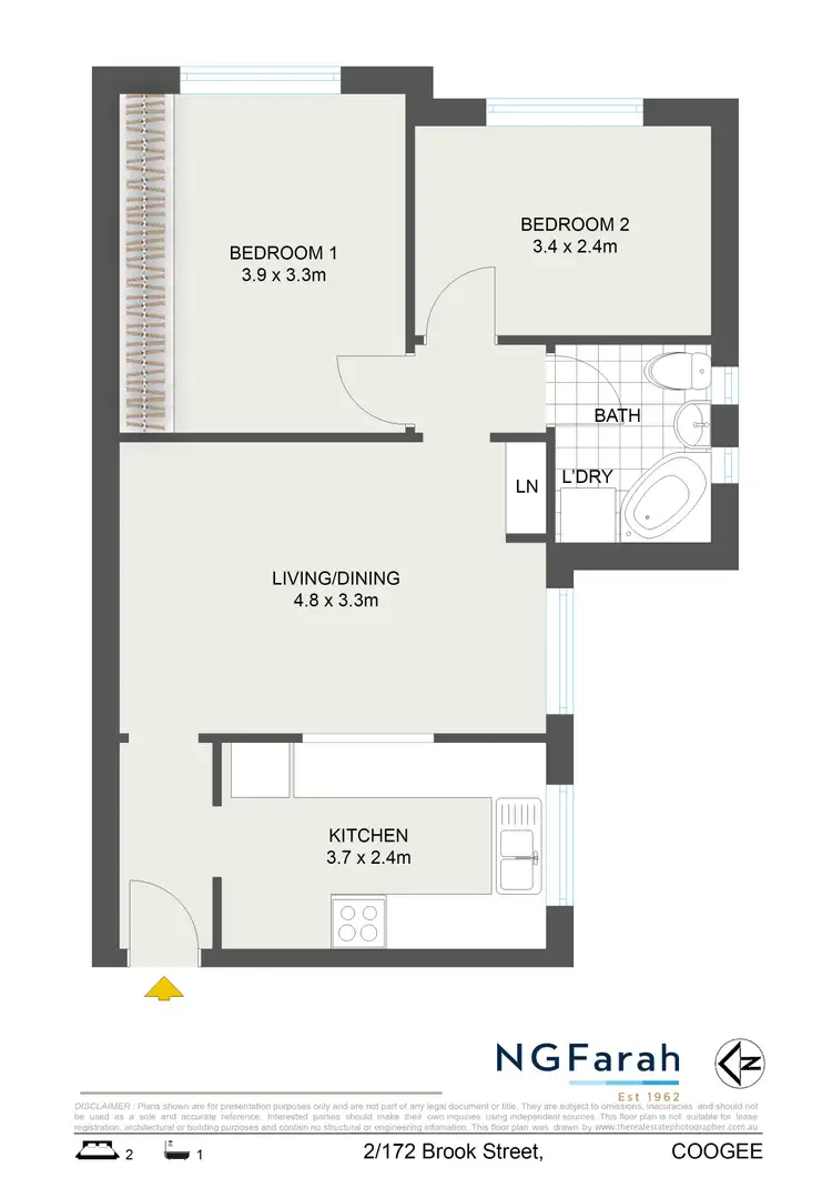 Floorplan of Homely apartment listing, 2/172 Brook Street, Coogee NSW 2034
