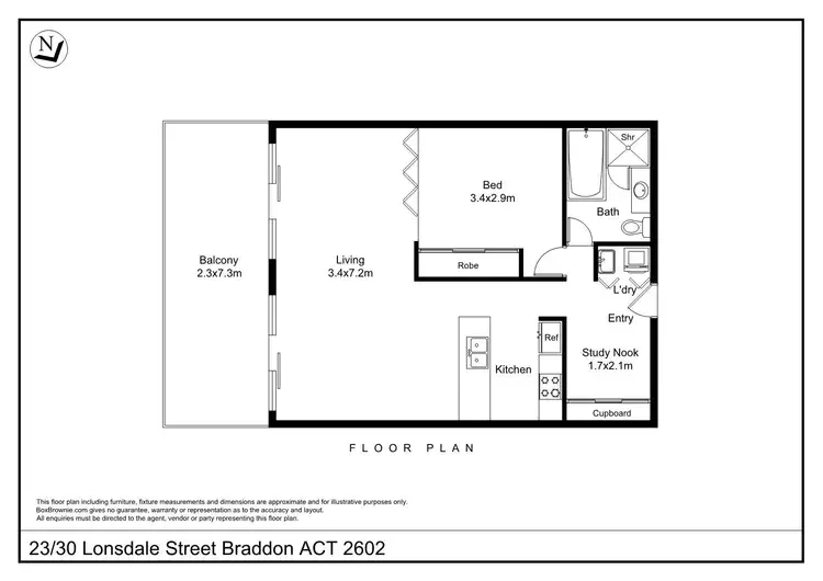Floorplan of Homely apartment listing, 23/30 Lonsdale Street, Braddon ACT 2612