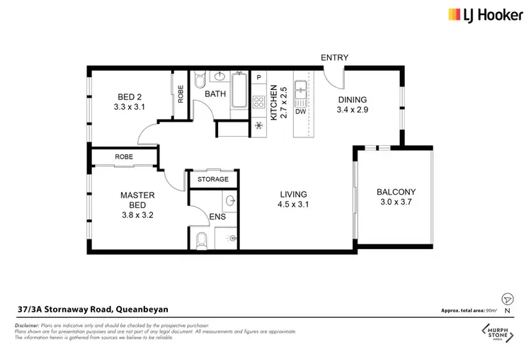 Floorplan of Homely unit listing, 37/3A Stornaway Road, Queanbeyan NSW 2620