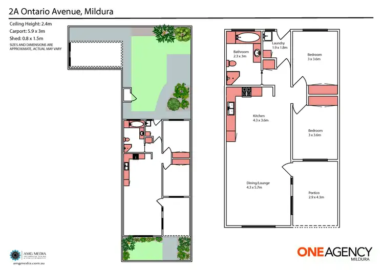 Floorplan of Homely unit listing, 2a Ontario Avenue, Mildura VIC 3500