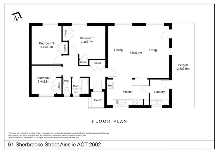 Floorplan of Homely house listing, 61 Sherbrooke Street, Ainslie ACT 2602